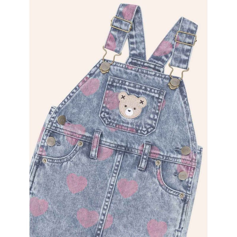 Huxbaby Dreamy Denim Hearts Pinafore 3-5Y image number 2